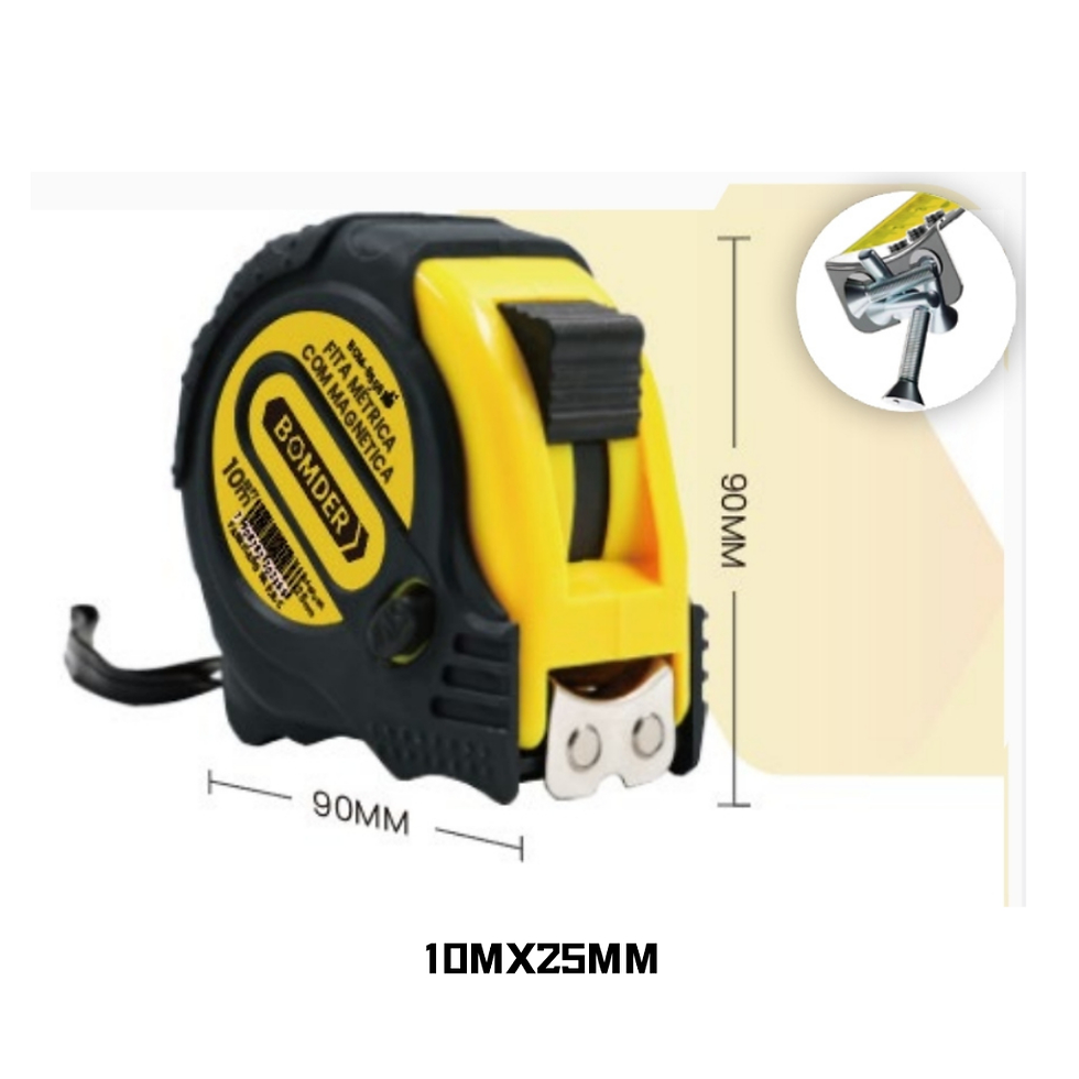 Miniatura: TRENA DE FITA COM TRAVA 5MX25MM BOM-6506