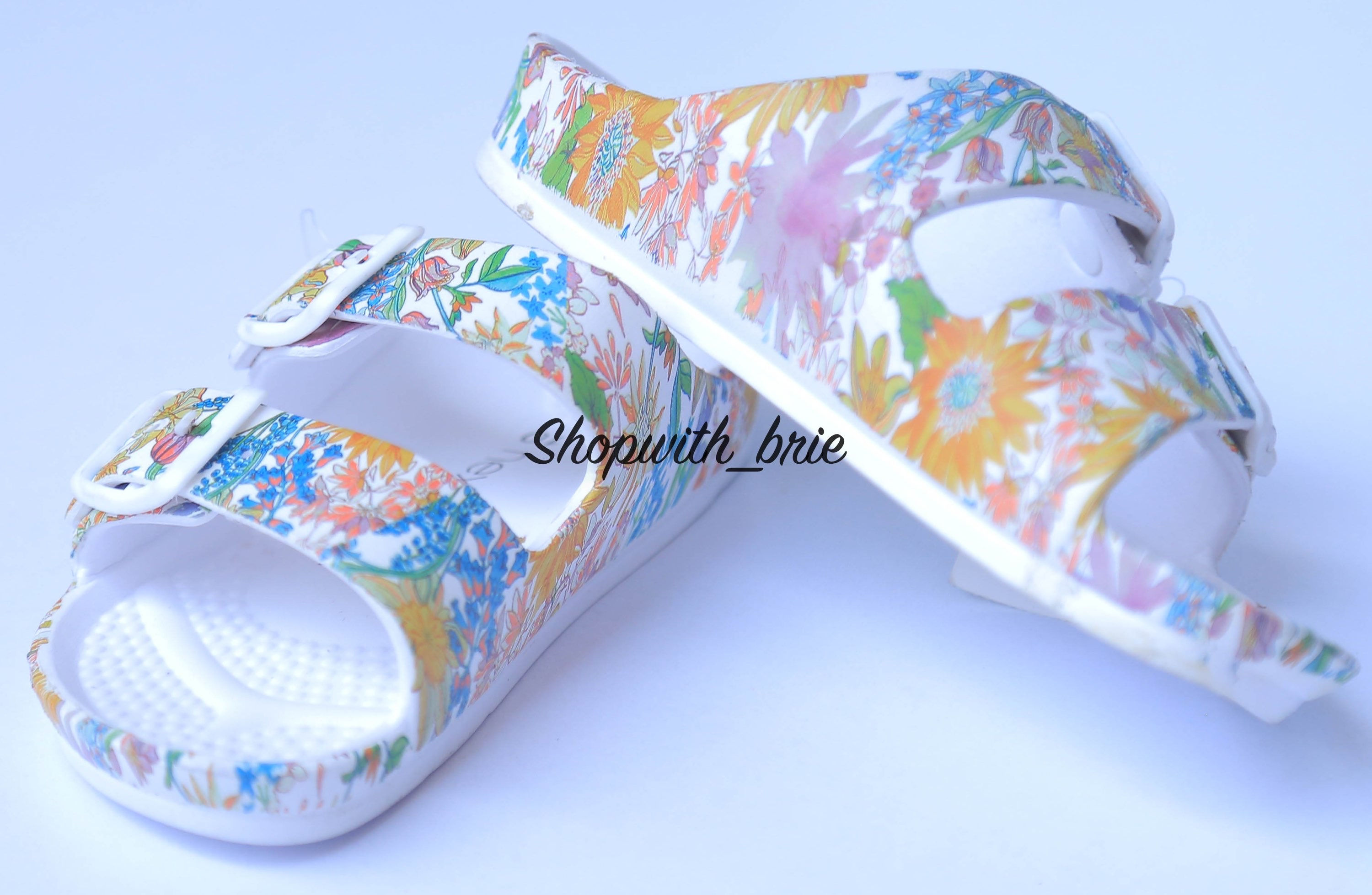 Next Multi-color Print EVA Sandals Adjustable Double Buckle Flat