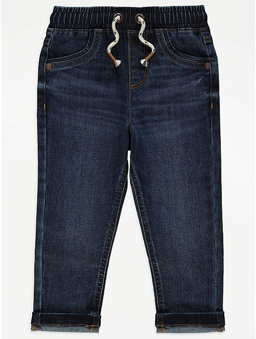 Dark Blue Wash Relaxed Jeans