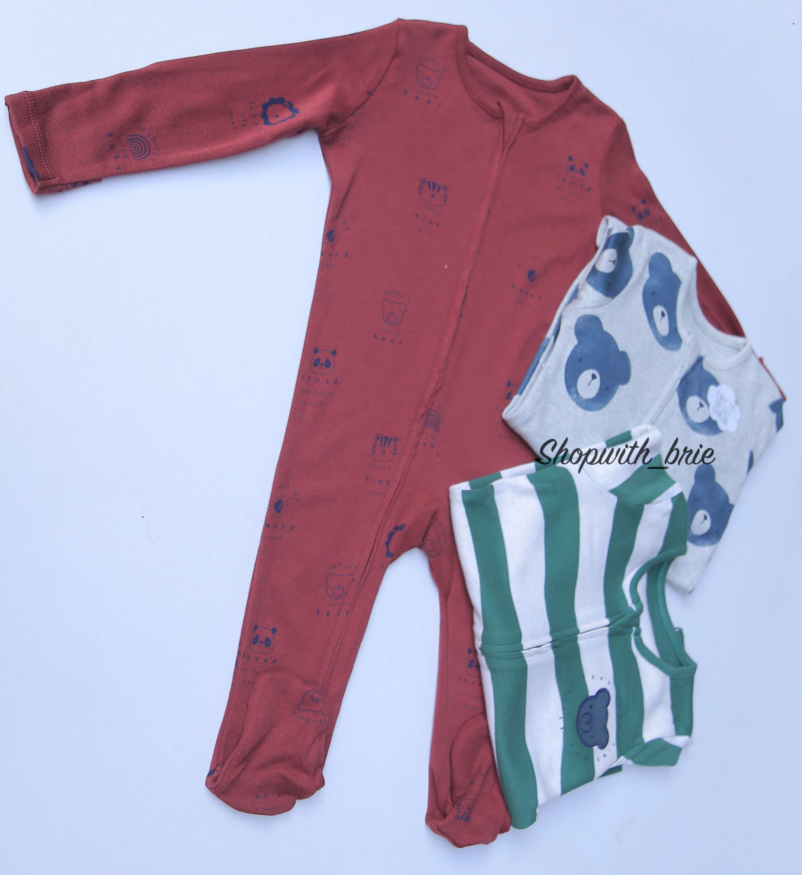 George 3 Pack Zipper Overalls 