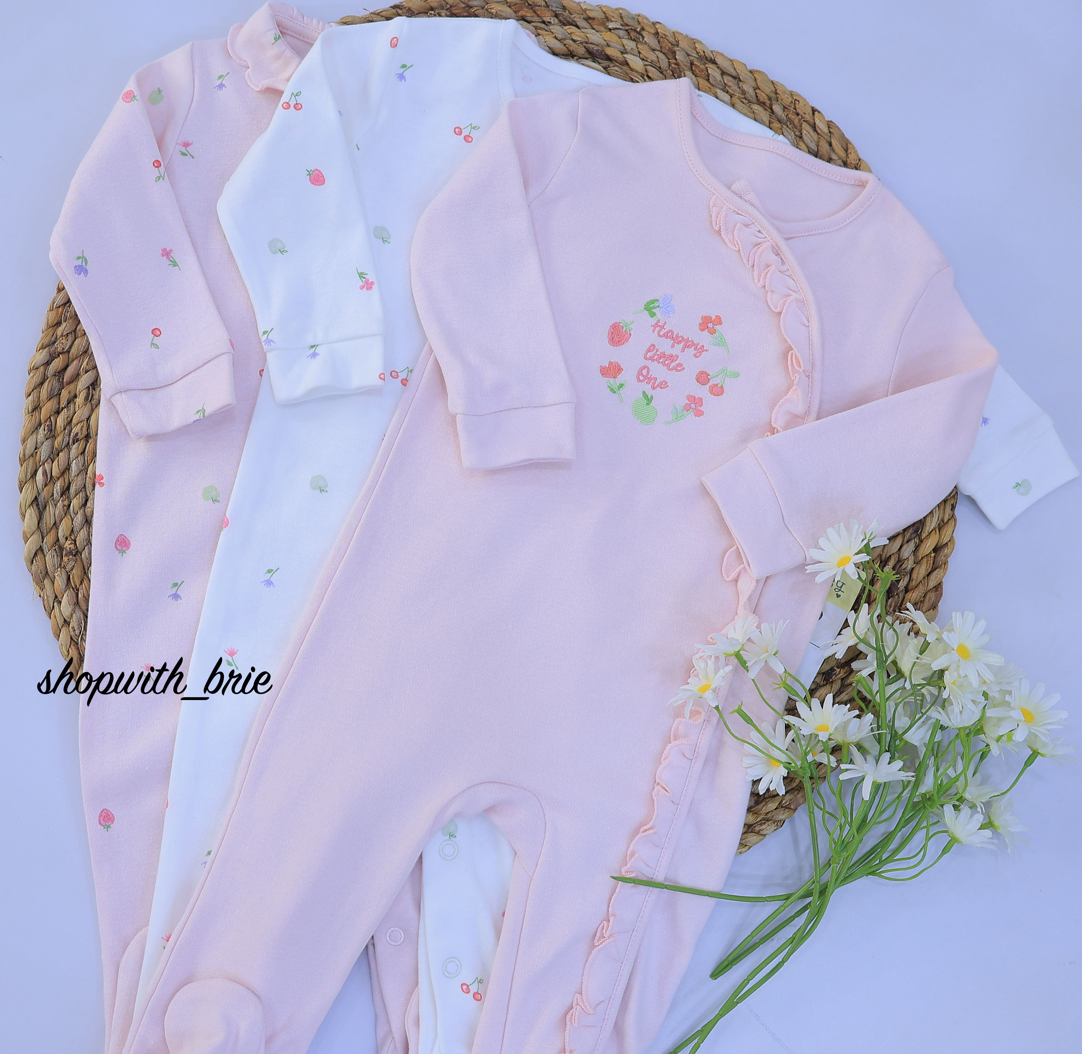 Baby girl 3 Pack Sleepsuit set