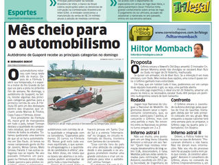 Correio do Povo desta terça-feira traz abertura da Fórmula RS em destaque