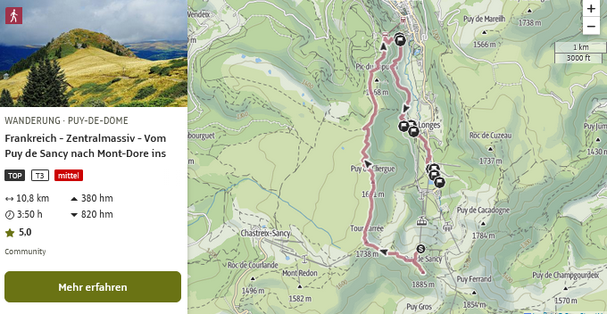 Frankreich - Zentralmassiv - Vom Puy de Sancy nach Mont-Dore ins Tal