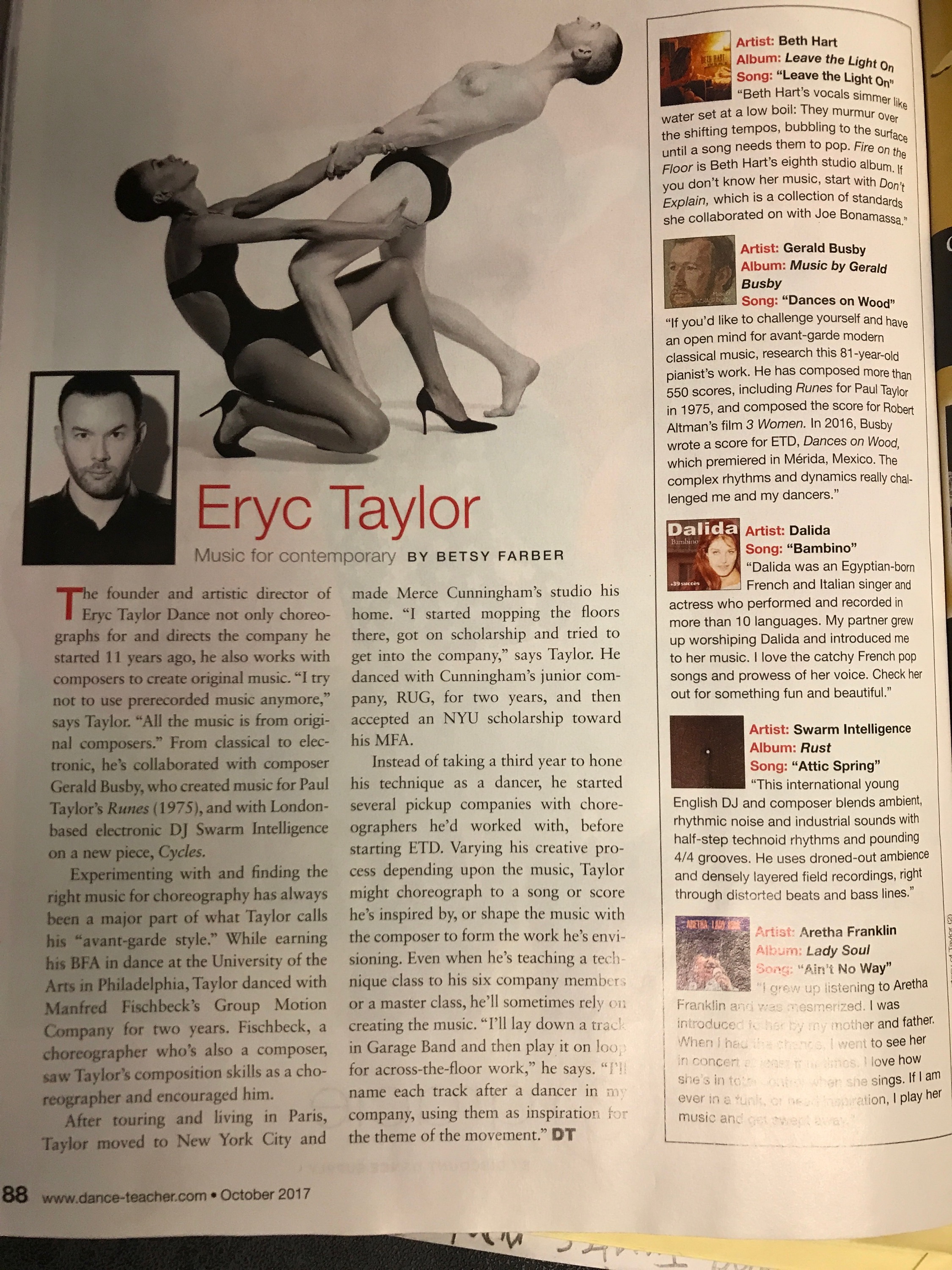ERYC TAYLOR DANCE Dance Teacher Mag.
