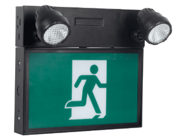 Remote Capable Steel Emergency Light & Running Man Combo
