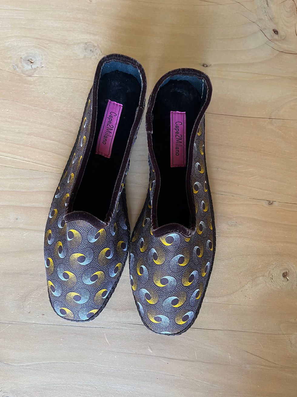 Miniatura: friulane shoes made with shweshwe fabric, furlane, papusse, friulane trezzo, eco friendly shoes, friulane wax fabric