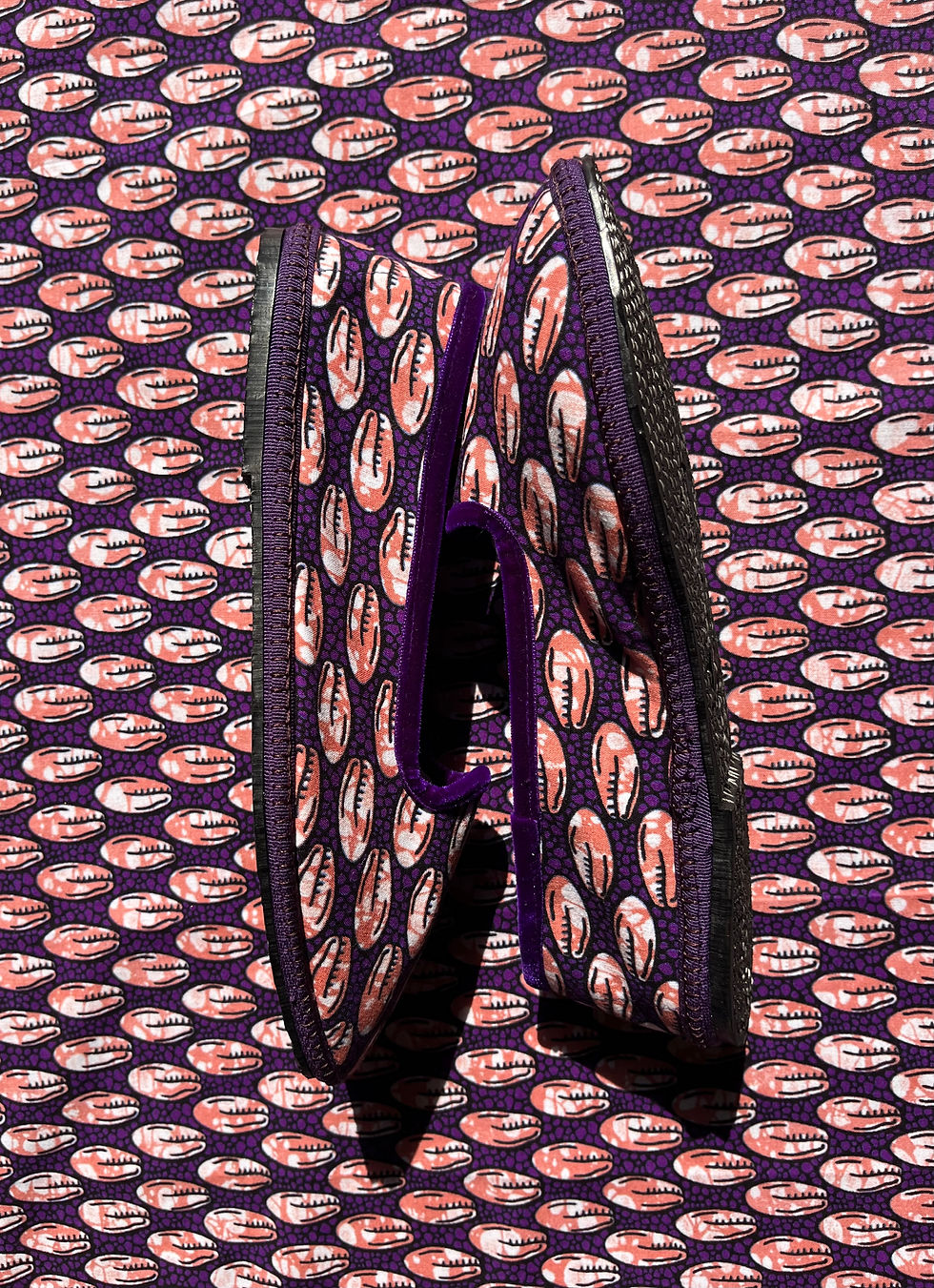 Miniatura: friulane shoes made with wax fabric, furlane, tessuto Africano, purple shoes, papusse trezzo, eco friendly shoes, friulane