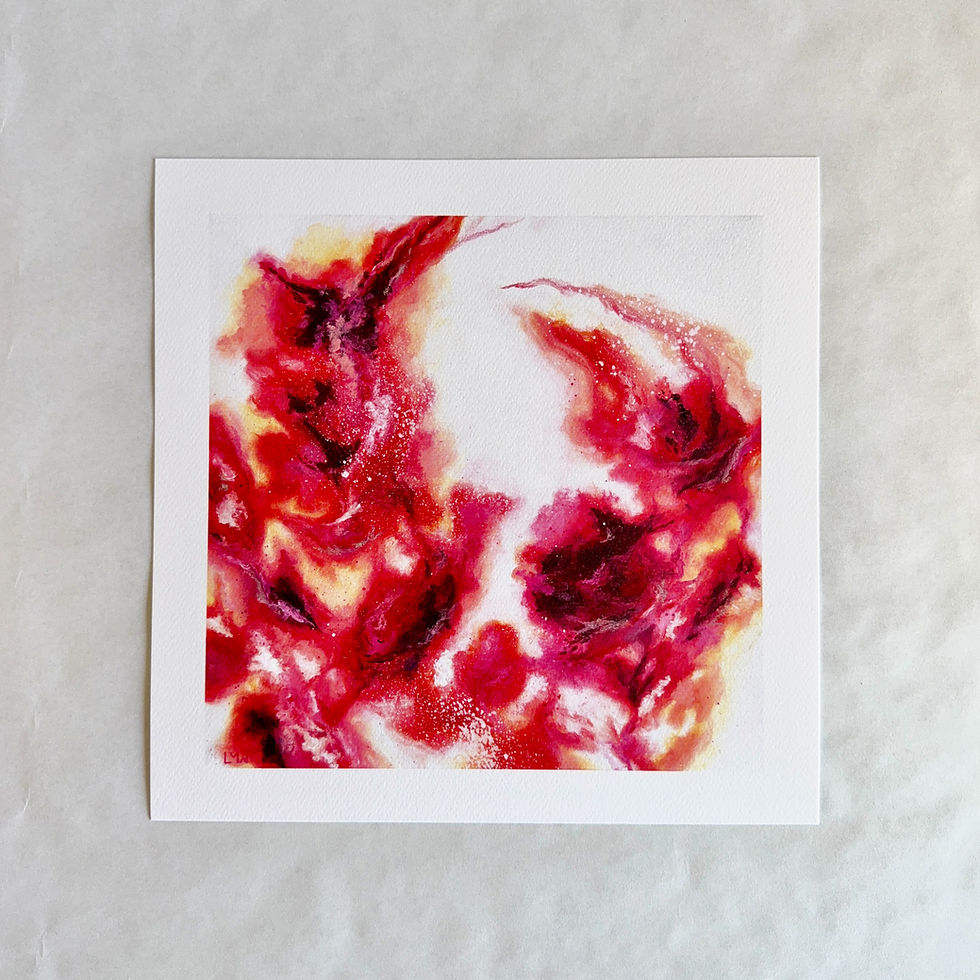 Mic Drop open-run abstract art print by Linda Whittig
