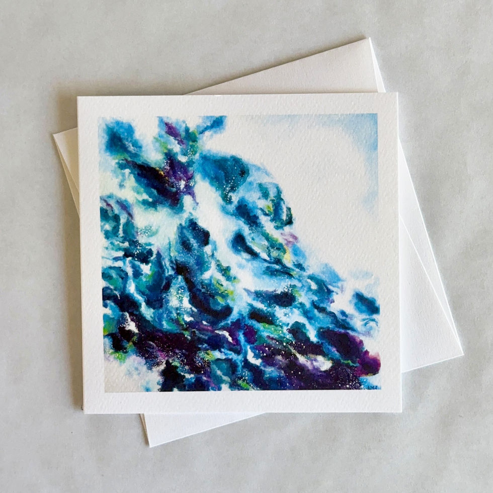 Plunge colorful abstract greeting card by Linda Whittig