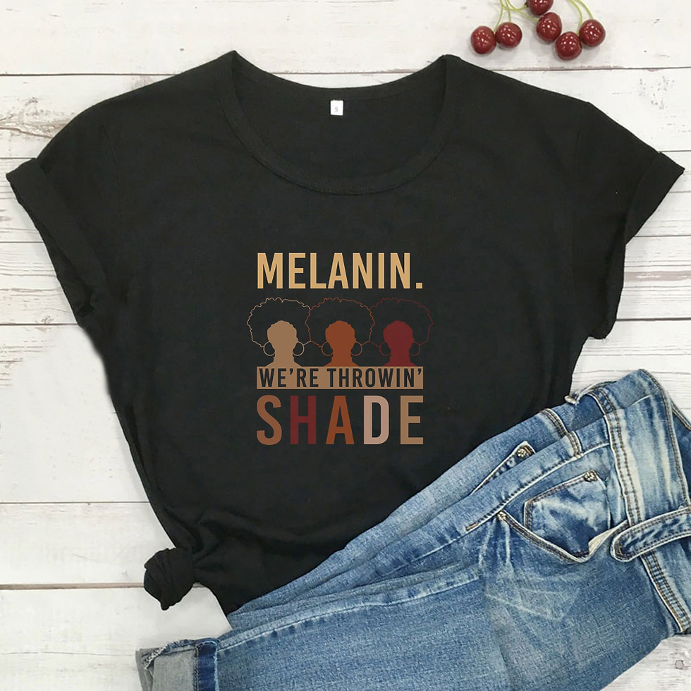 Thumbnail: Hot Selling  Women's Tshirt 100% Cotton T Shirts Melanin Graphic Tees Shirt