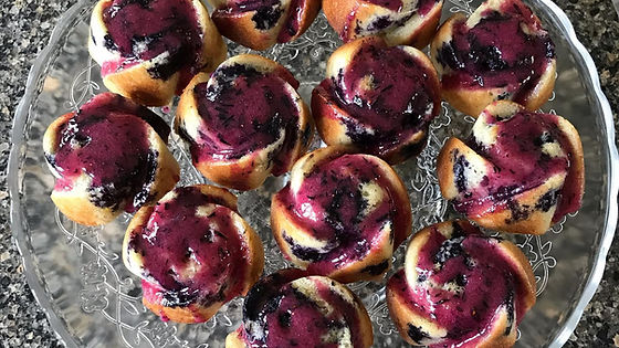 Lemon Blueberry Rose Cupcakes with Blueberry Icing