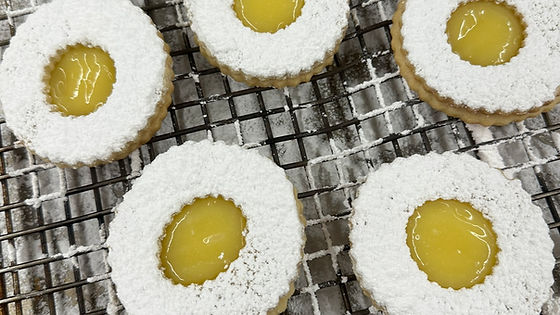 Lemon Curd Linzer Cookies