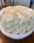 Raspberry White Chocolate Rosette Frosted Cake