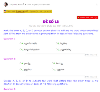Đề thi thử THPT Quốc Gia TA_đề số 13