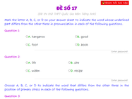 Đề thi thử THPT Quốc Gia TA_đề số 17