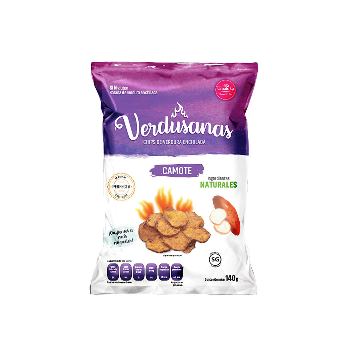 Chips de camote enchilado 40 gr. VERDUSANA
