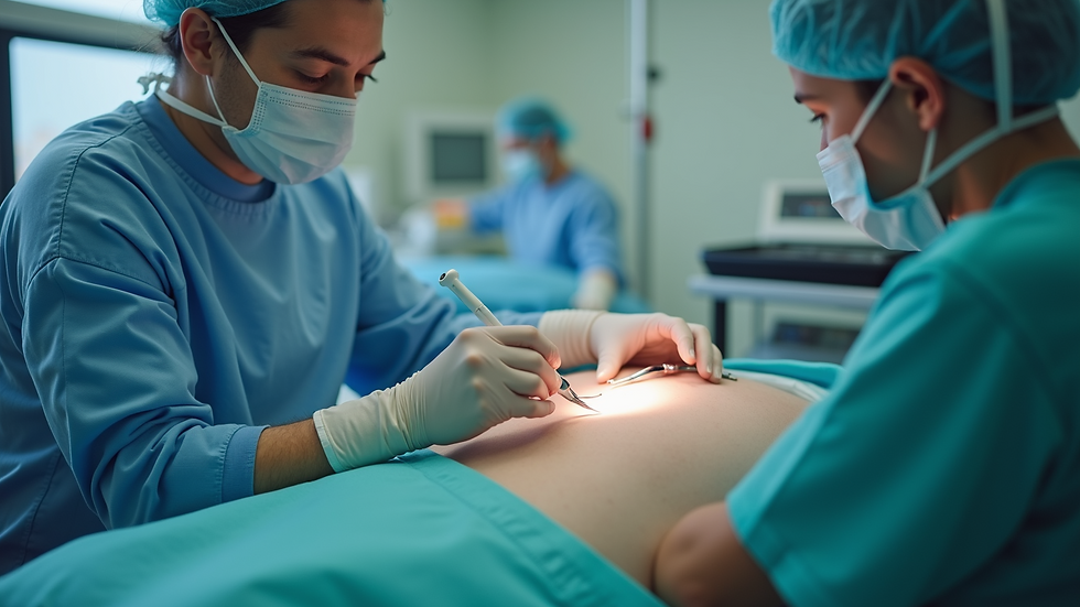 Eye-level view of a medical professional explaining vasectomy procedure to a patient
