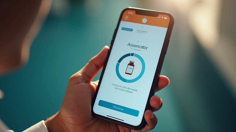 Eye-level view of a smartphone displaying a medication reminder app