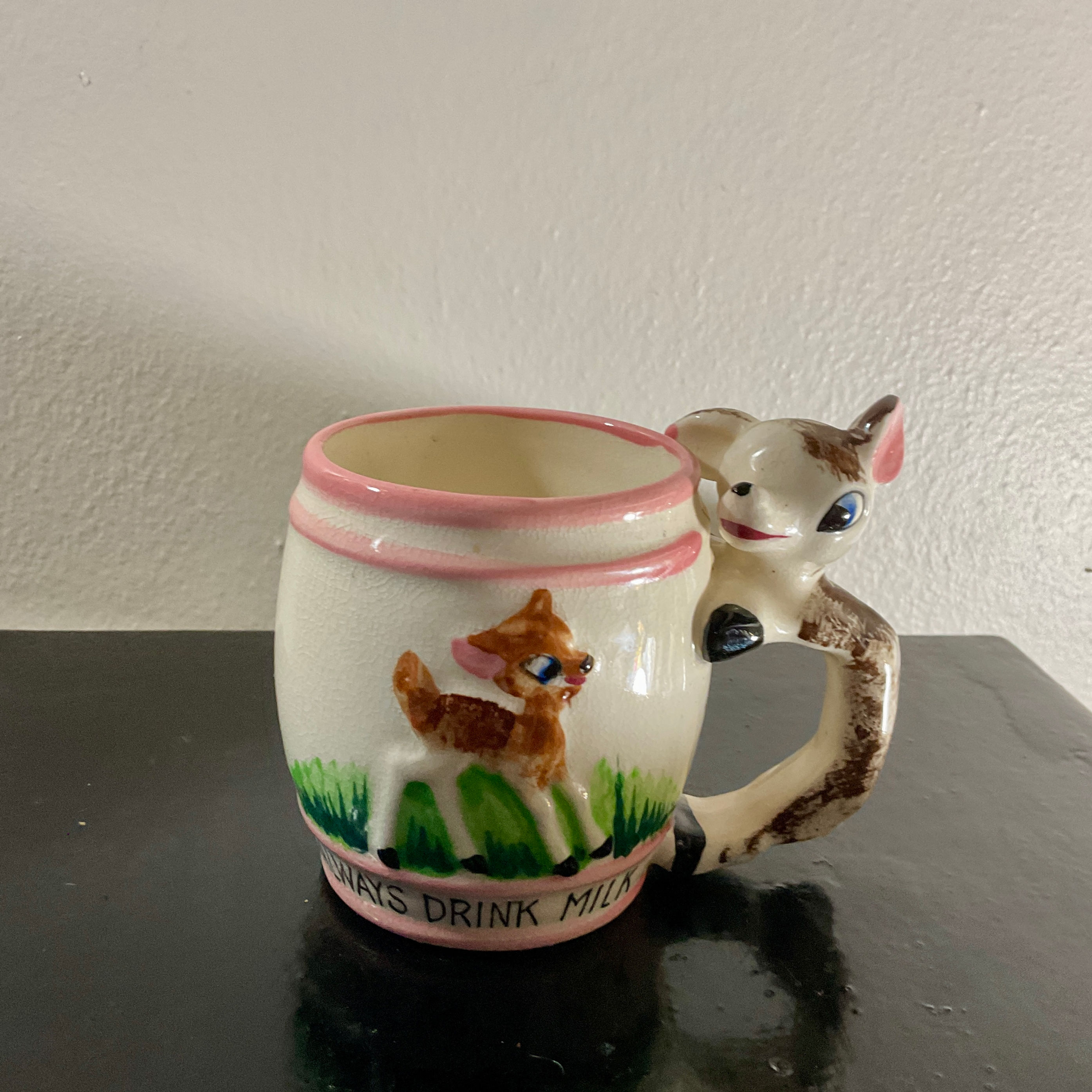 1950s Hand Painted Childrens Mug