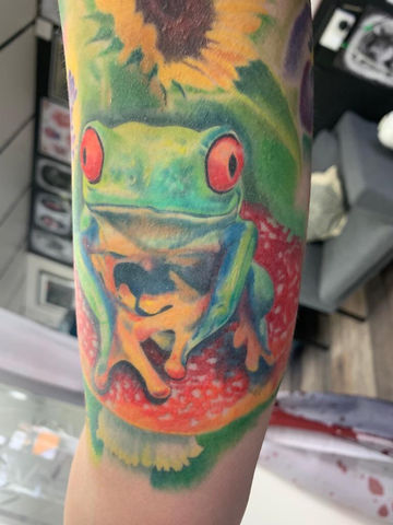 Colourful Frog Tattoo