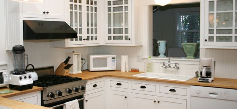 White resprayed kitchen