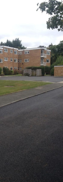 Tarmacadam in front of a school