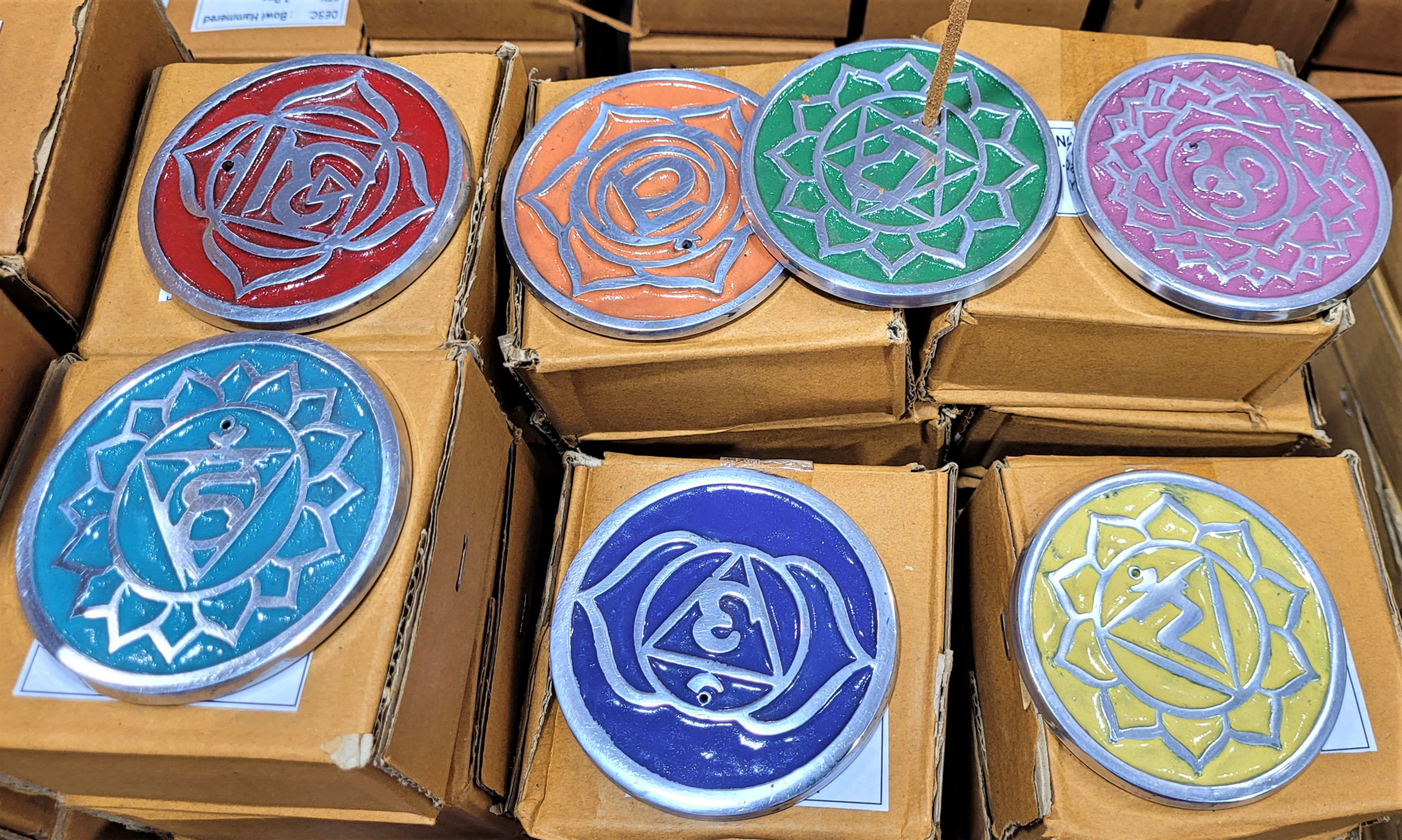 Chakra Metal Incense Plates