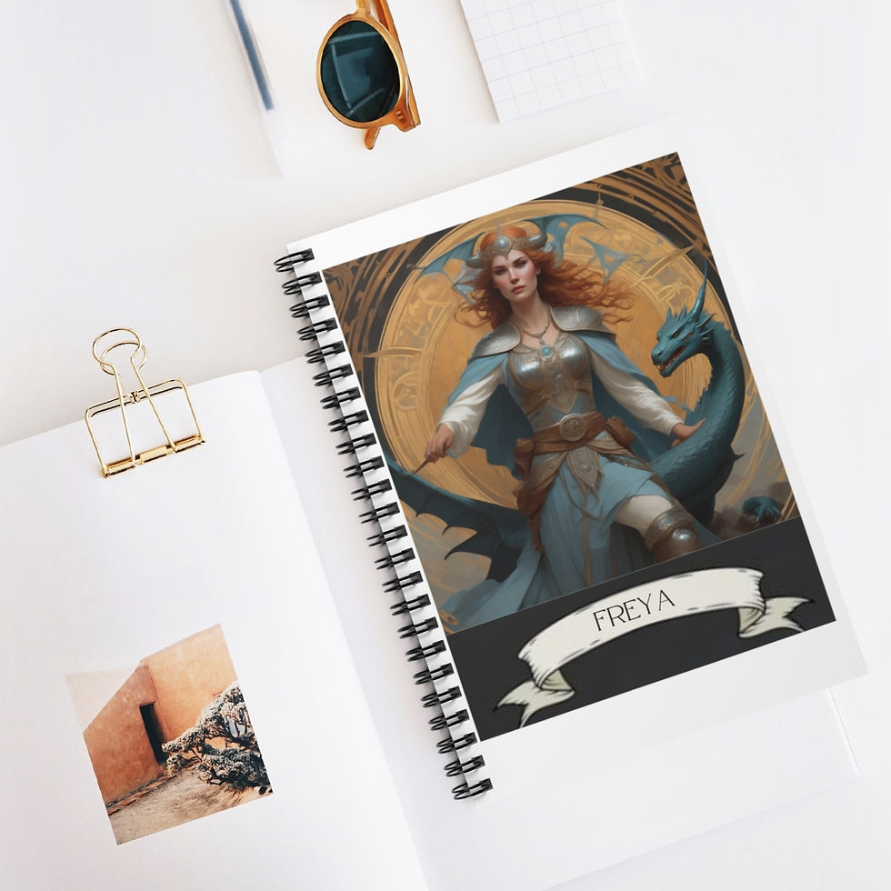 Thumbnail: Freya - Norse Goddess of Love Spiral Notebook - Ruled Line