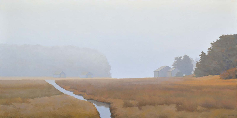 Fog and boathouses