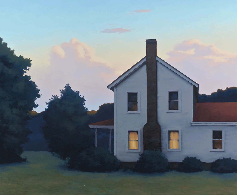 Twilight farmhouse