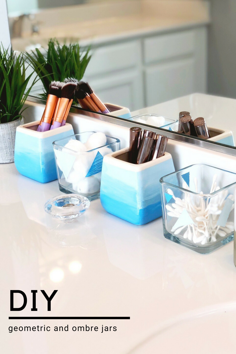 diy jars, diy ombre jars, ombre pots, ombre planters, ombre diy, geometric, geometric diy, geometric jars, cassandra ann, blog