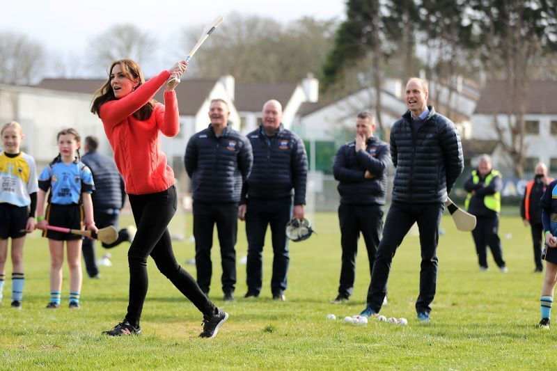 William and Catherine play sports
