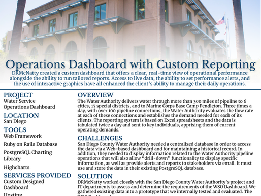 SDCWA - Operations Dashboard with Custom Reporting