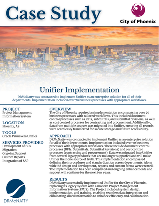 City of Phoenix - Unifier Implementation