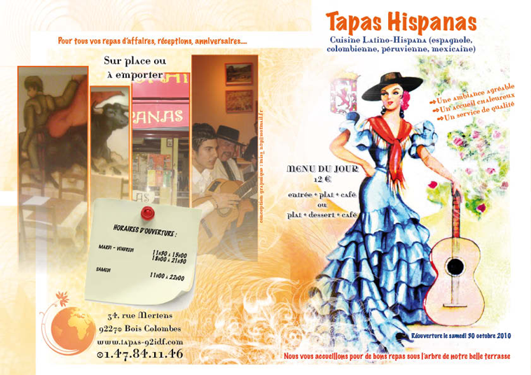 Dépliant pour Tapas Hispanas