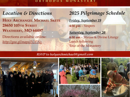 Monastery Patronal Feast! September 19 - 20, 2025