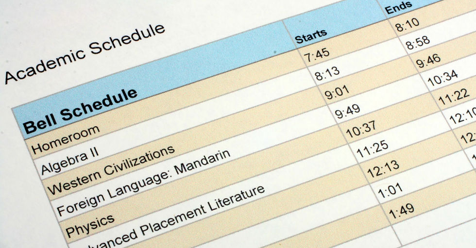 Enter School Schedule In Minutes