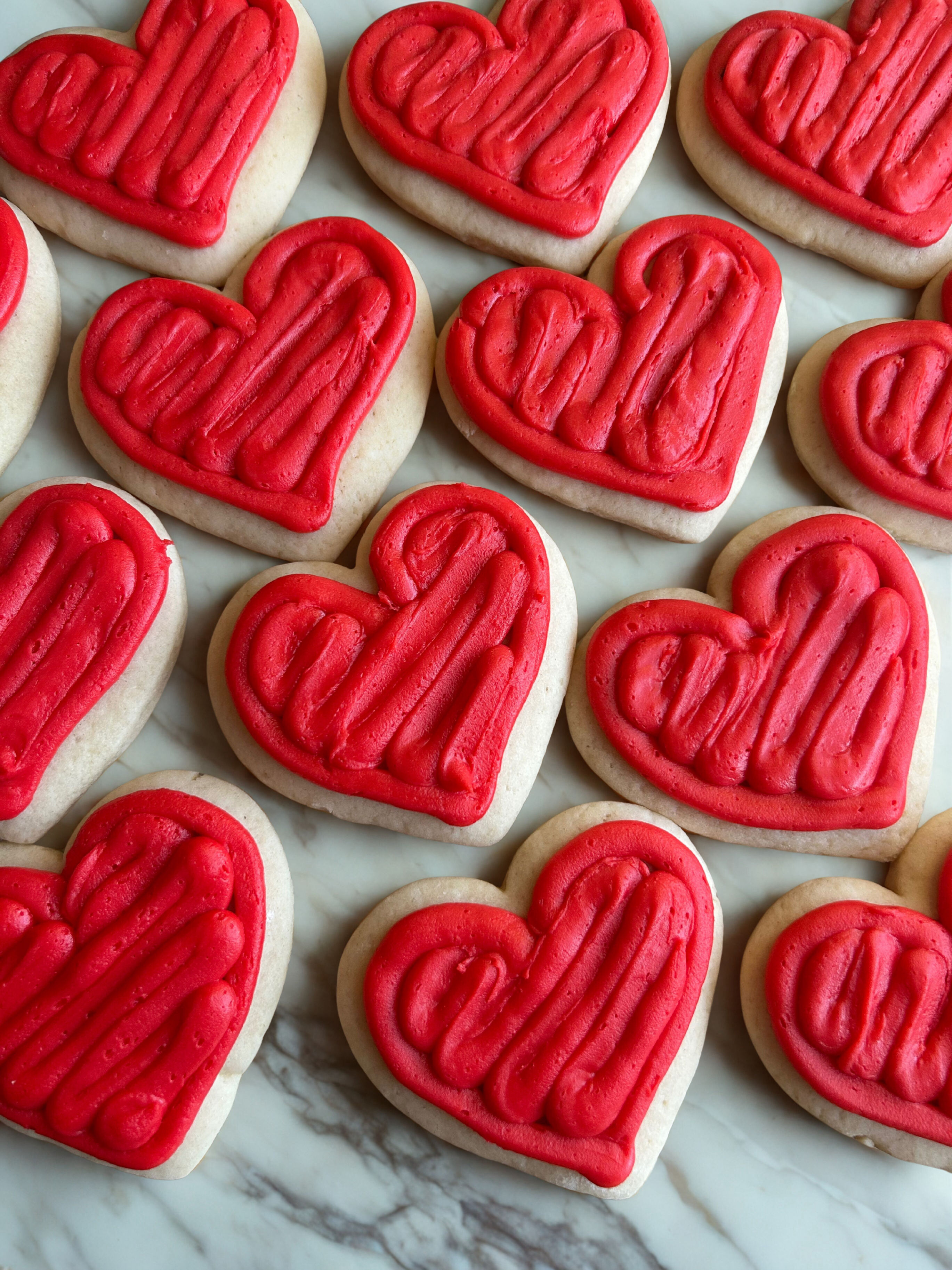 1/2 Dozen Red Heart Cookies
