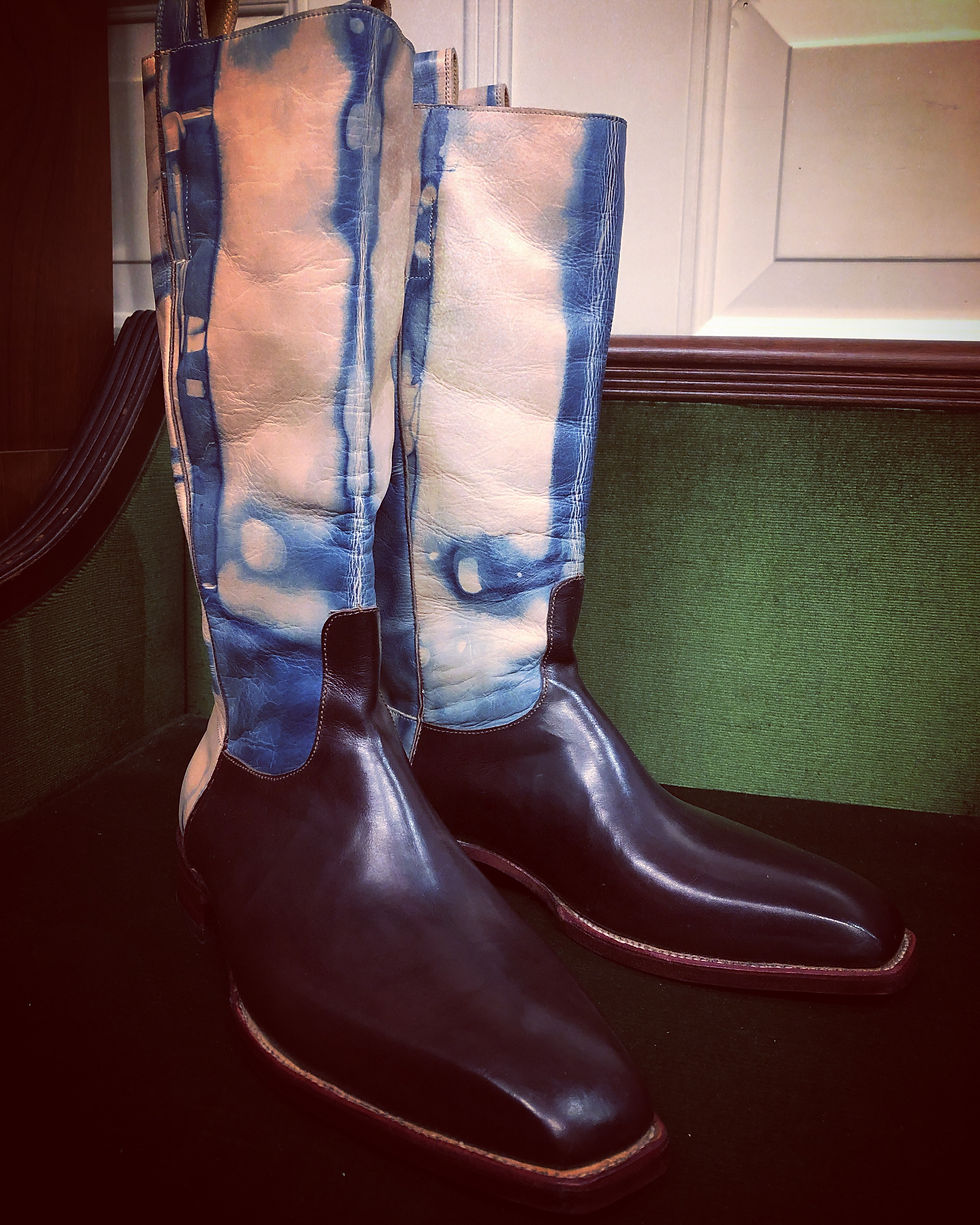 Indigo Dyed Pull-on Boots