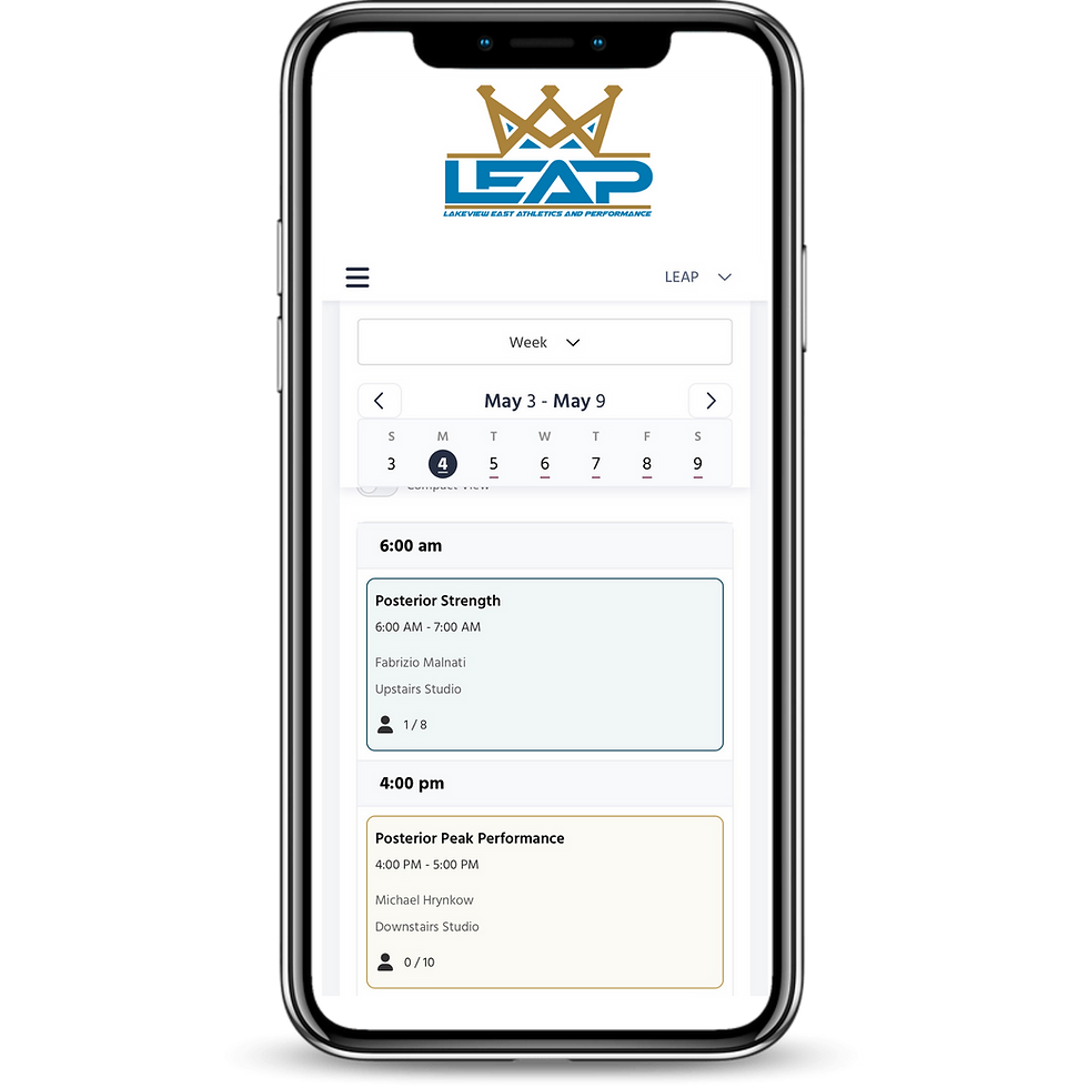 LEAP app powered by Teamup