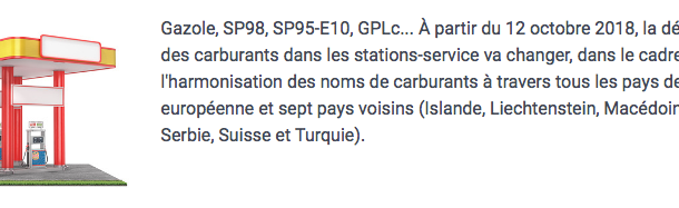 Changement de nom des carburants à la pompe !