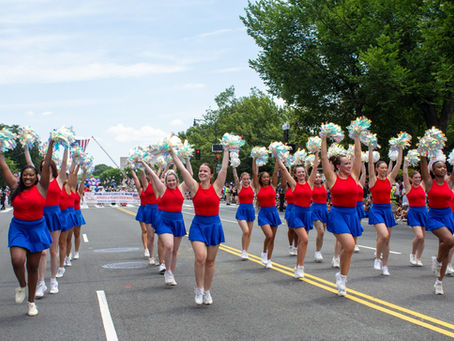 Group of AVA dancers marching in Washington DC's Independence Day Parade