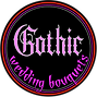 Gothic Wedding Bouquets Logo Round Circle Black Pink White Red Border Noise in Gothic copy