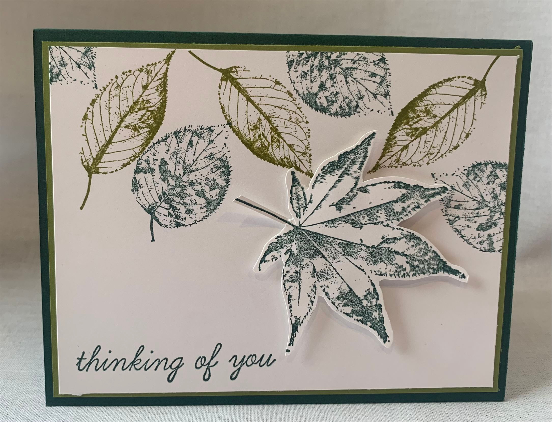 Thinking of you with green leaves