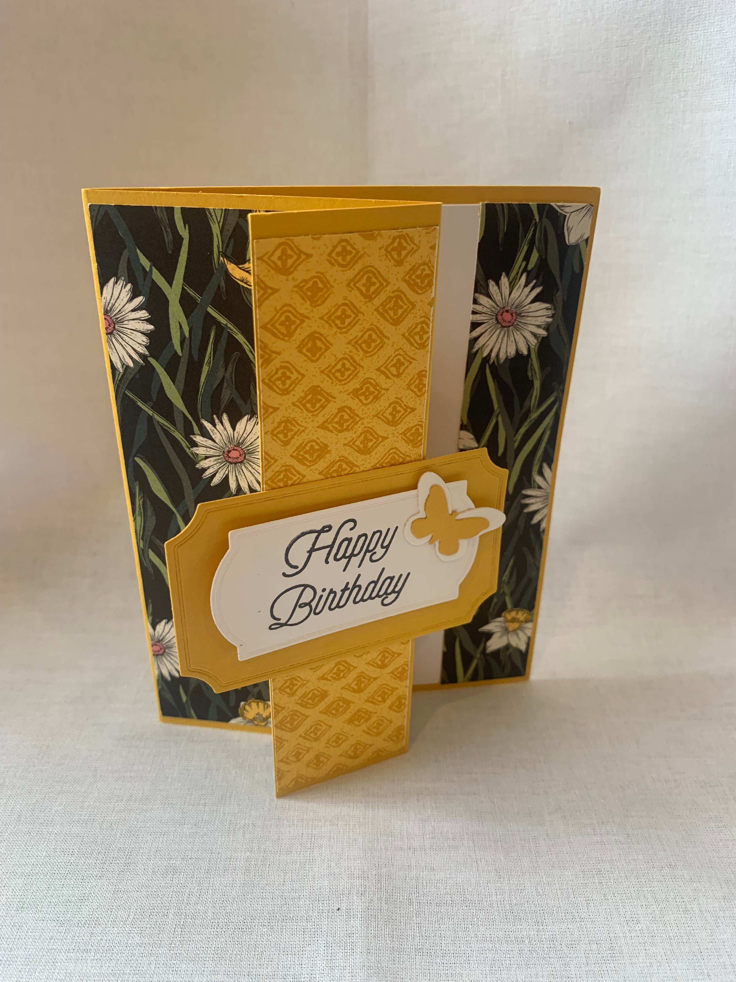 Happy Birthday with Flowers and A Butterfly