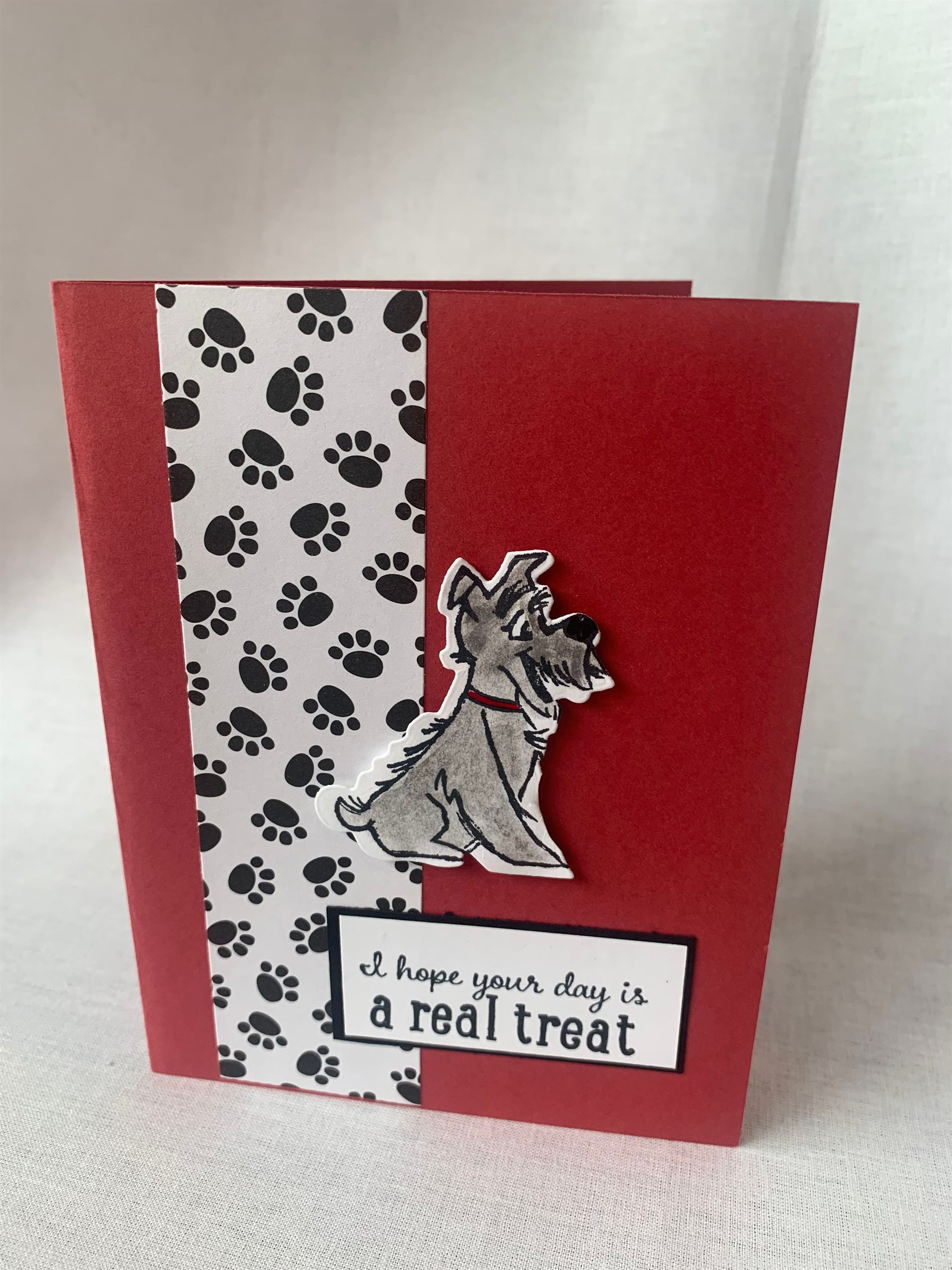 I Hope Your Day Is A Real Treat with red paper and A Dog