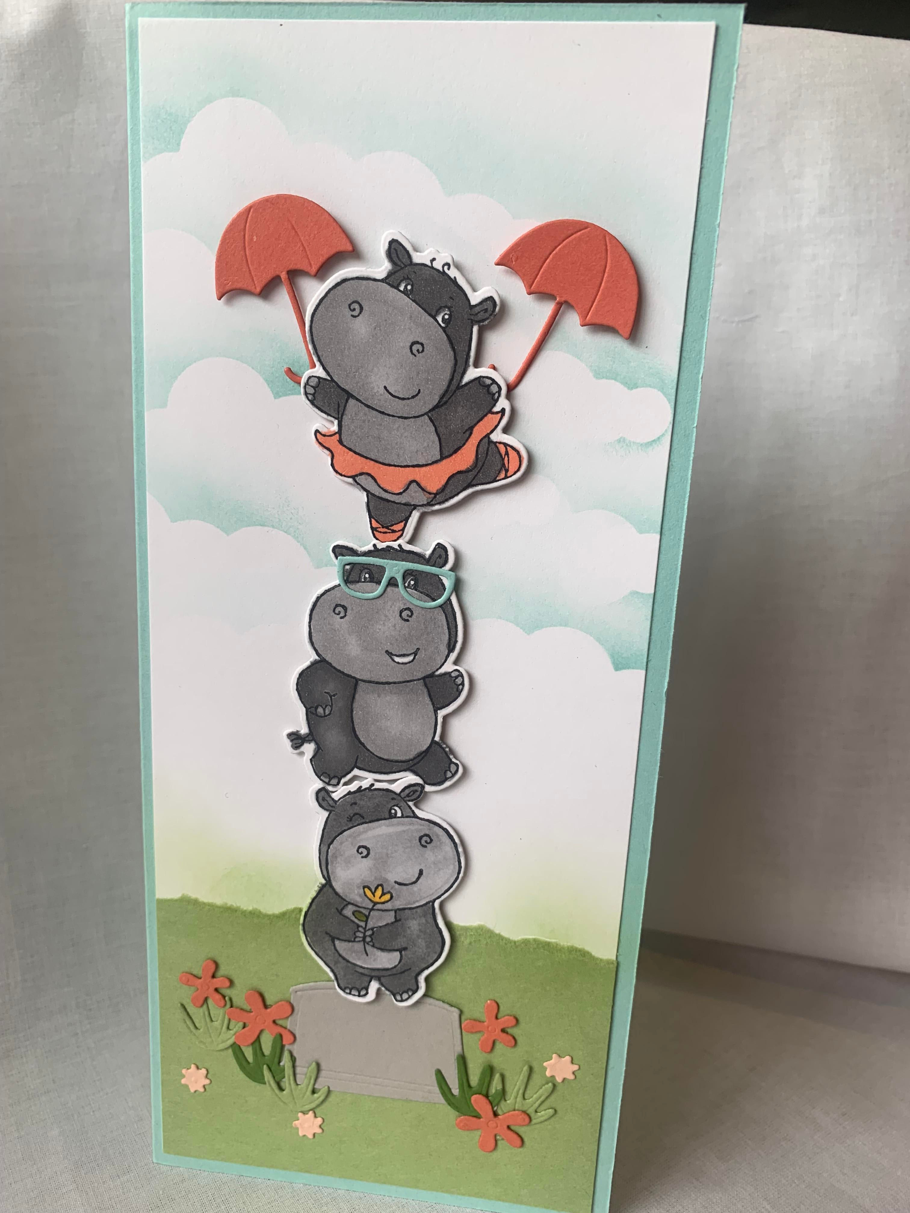 Blank Card with Hippo's