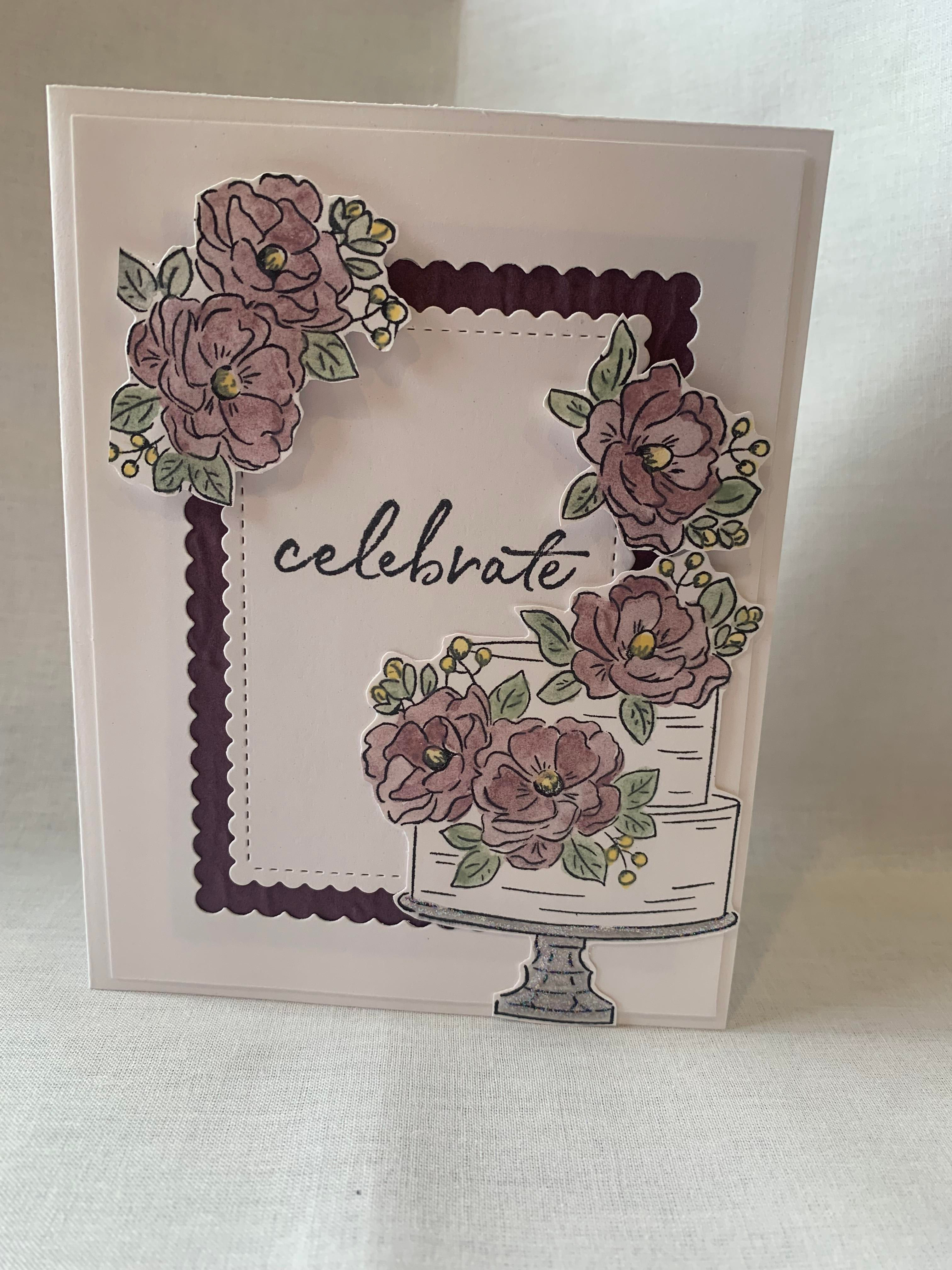 Celebrate with Purple Flowers And A Cake