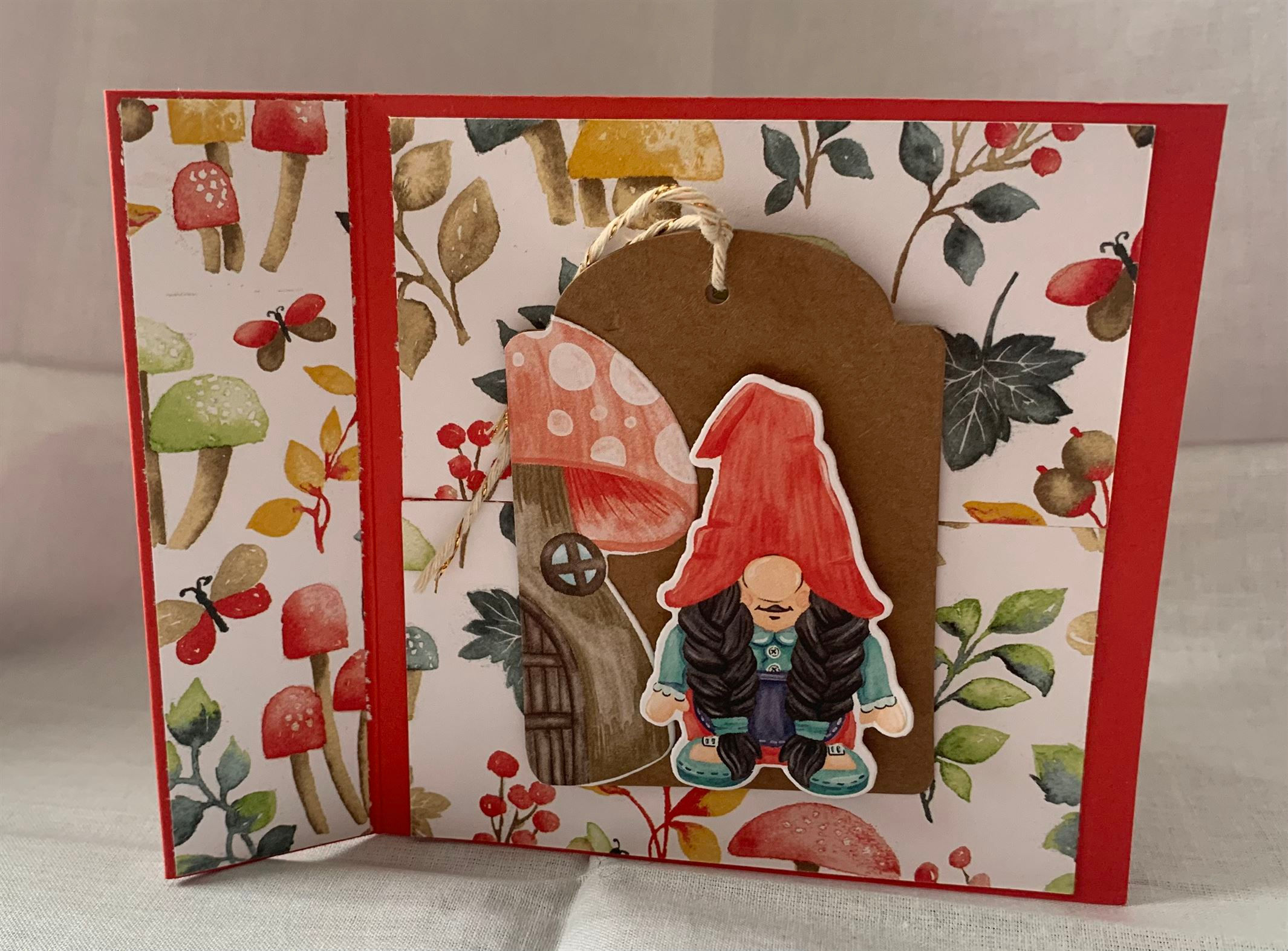 Blank Card with Gift Tag with Gnome