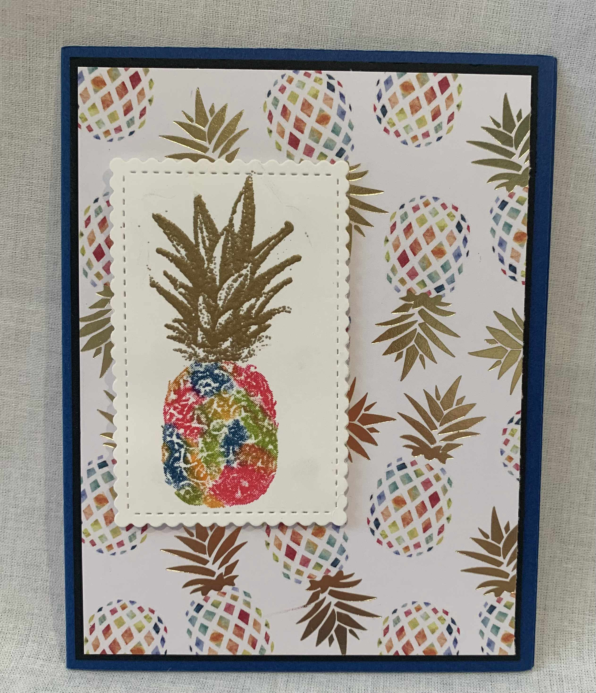 Blank Card with Colorful Pineapple